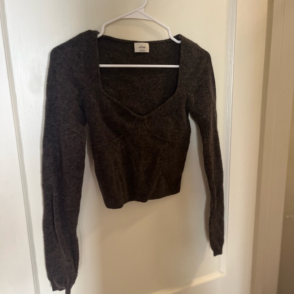 Aritzia Wilfred Gray Cropped Sweater - Picture 5 of 5